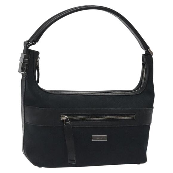 GUCCI GG Canvas Shoulder Bag Black Silver 0014302 - Picture 1 of 16